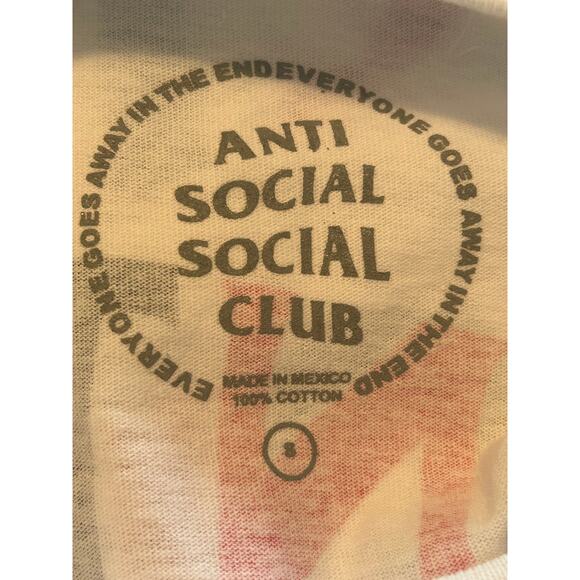 NWOT Anti Social Social Club White Short Sleeve Tee Shirt Size Small - Picture 3 of 4